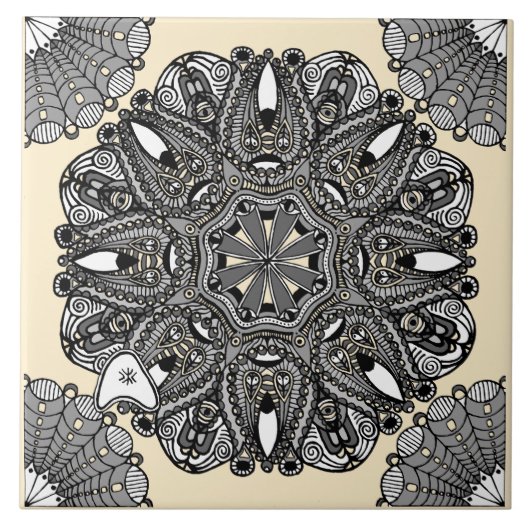 Ceramic Tile Beige B "The Touch Of Infinity" タイル (正面)