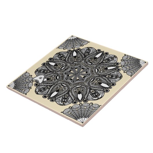 Ceramic Tile Beige B "The Touch Of Infinity" タイル (側面)