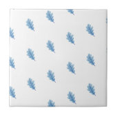 Ceramic Tile Blue Leaves  タイル (正面)