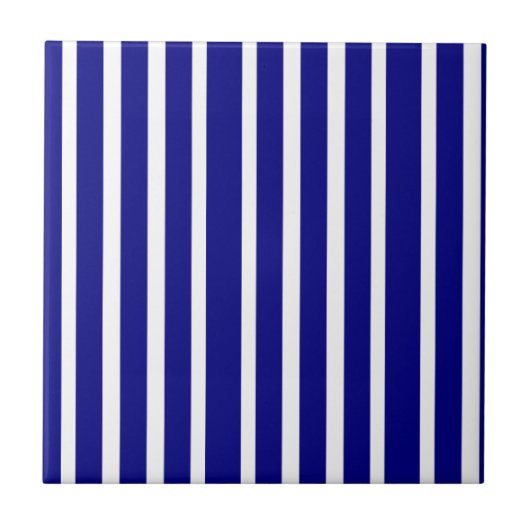 Ceramic Tile Blue & White Stripe タイル (正面)