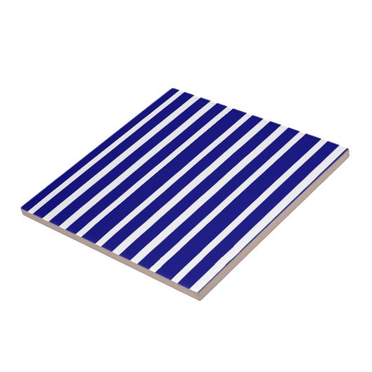 Ceramic Tile Blue & White Stripe タイル (側面)
