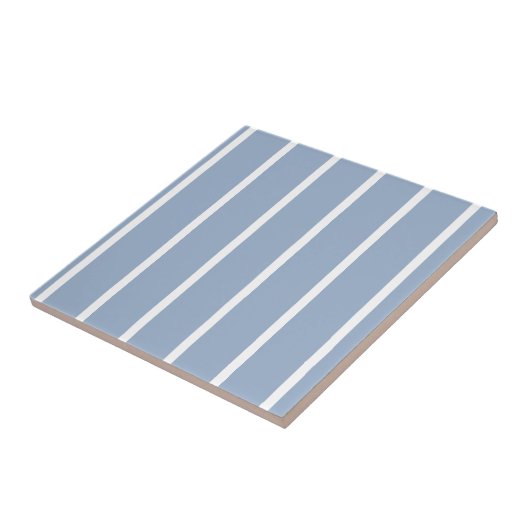Ceramic Tile Blue & White Stripe  タイル (側面)
