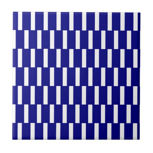 Ceramic Tile Blue & White Stripe タイル (正面)