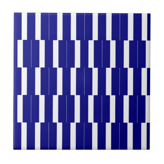 Ceramic Tile Blue & White Stripe タイル (正面)