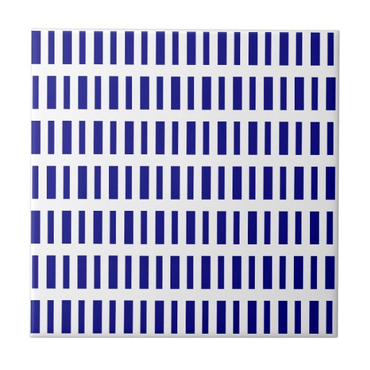 Ceramic Tile Blue & White Stripe タイル (正面)