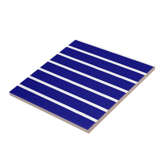 Ceramic Tile Blue & White Stripe タイル (側面)