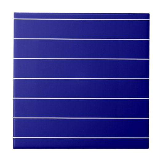 Ceramic Tile Blue & White Stripe タイル (正面)