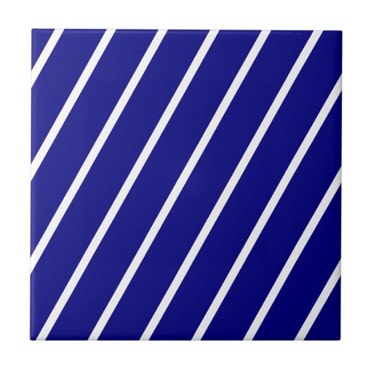 Ceramic Tile Blue & White Stripe タイル (正面)