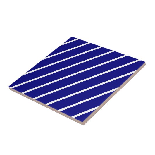 Ceramic Tile Blue & White Stripe タイル (側面)