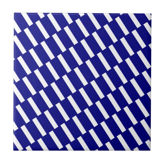 Ceramic Tile Blue & White Stripe タイル (正面)
