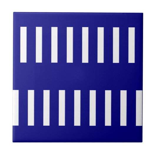 Ceramic Tile Blue & White Stripe タイル (正面)