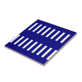 Ceramic Tile Blue & White Stripe タイル (側面)