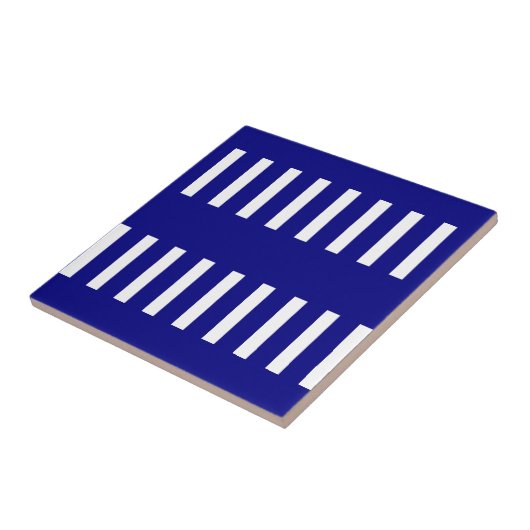 Ceramic Tile Blue & White Stripe タイル (側面)