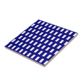 Ceramic Tile Blue & White Stripe Checkered タイル (側面)