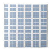 Ceramic Tile Blue & White Stripe Square タイル (正面)