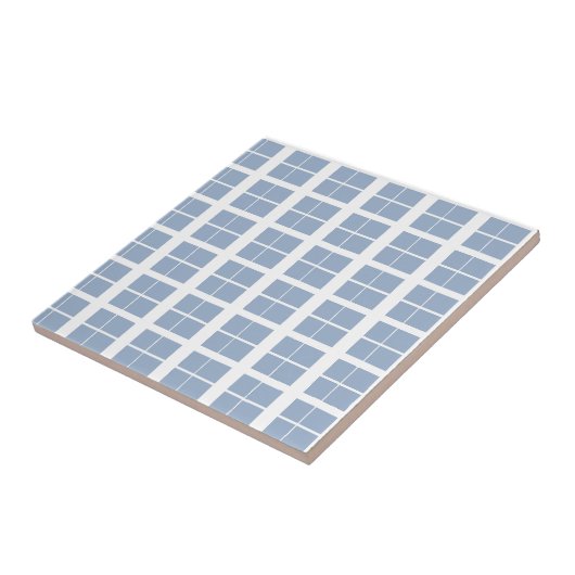 Ceramic Tile Blue & White Stripe Square タイル (側面)