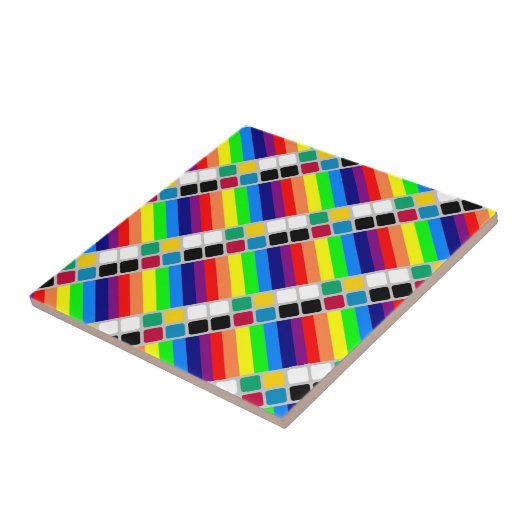 Ceramic Tile Colorful Colors Stripe タイル (側面)