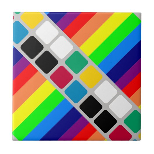 Ceramic Tile Colorful Colors Stripe タイル (正面)