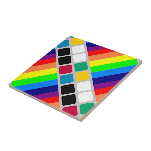 Ceramic Tile Colorful Colors Stripe タイル (側面)