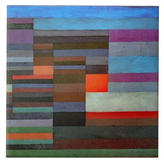 CERAMIC TILE - "Fire in the Evening" - Paul Klee タイル (正面)