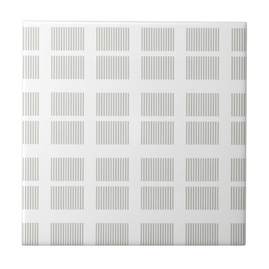 Ceramic Tile Grey & White Stripe タイル (正面)