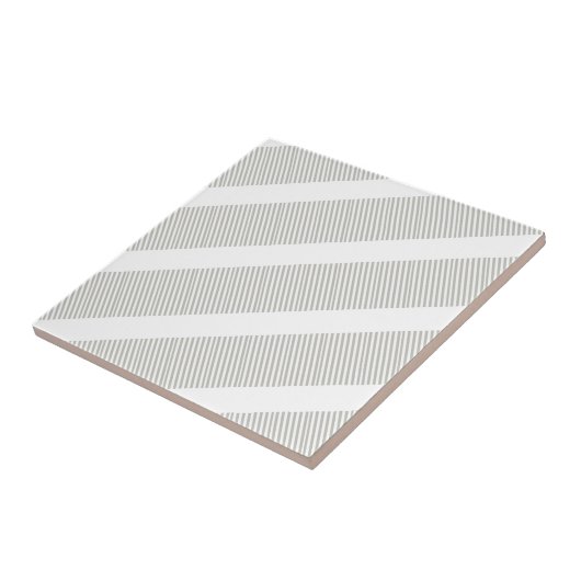 Ceramic Tile Grey & White Stripe タイル (側面)