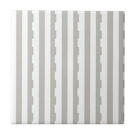 Ceramic Tile Grey & White Stripe  タイル (正面)