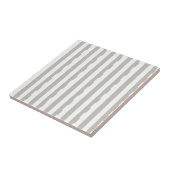 Ceramic Tile Grey & White Stripe  タイル (側面)