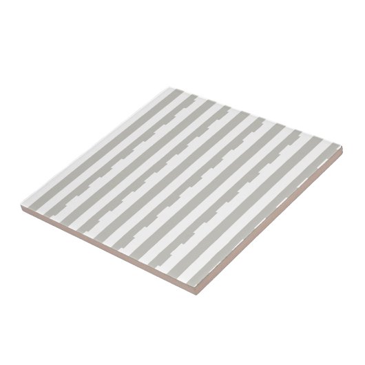 Ceramic Tile Grey & White Stripe  タイル (側面)