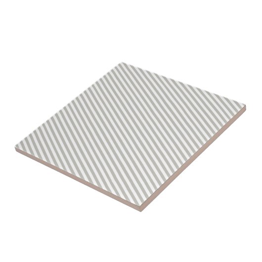 Ceramic Tile Grey & White Stripe タイル (側面)