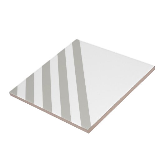 Ceramic Tile Grey & White Stripe  タイル (側面)
