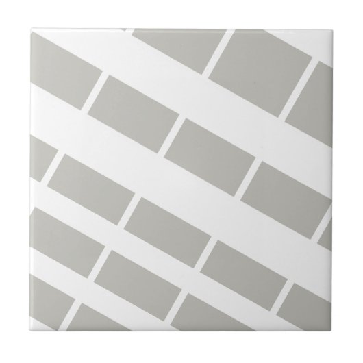 Ceramic Tile Grey & White Stripe タイル (正面)