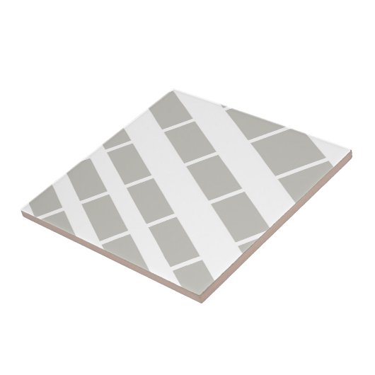 Ceramic Tile Grey & White Stripe タイル (側面)