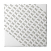 Ceramic Tile Grey & White Stripe Square タイル (正面)