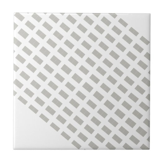 Ceramic Tile Grey & White Stripe Square タイル (正面)