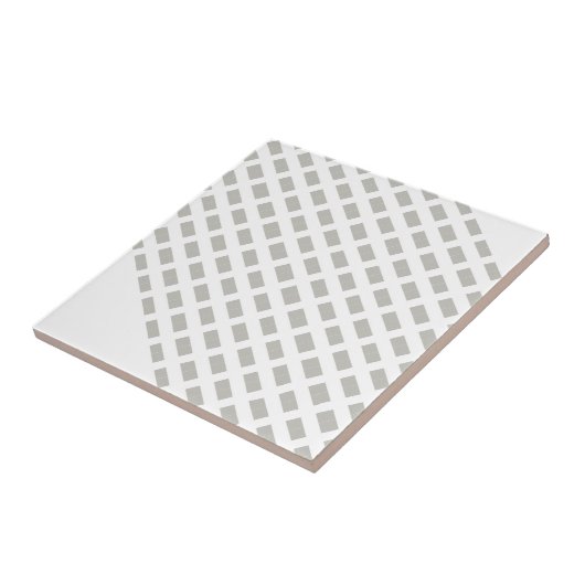 Ceramic Tile Grey & White Stripe Square タイル (側面)