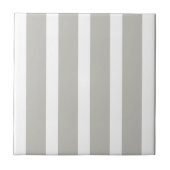 Ceramic Tile Grey & White Stripe Square タイル (正面)