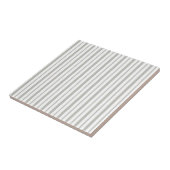 Ceramic Tile Grey & White Stripe Square タイル (側面)