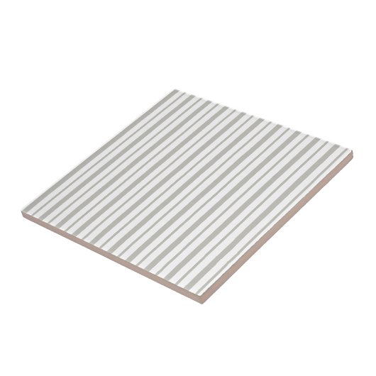 Ceramic Tile Grey & White Stripe Square タイル (側面)