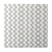 Ceramic Tile Grey & White Stripe Square タイル (正面)