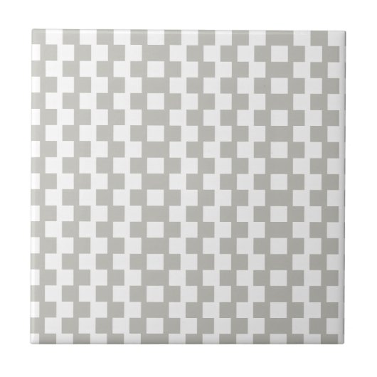 Ceramic Tile Grey & White Stripe Square タイル (正面)