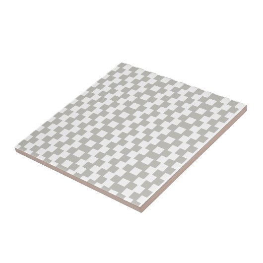 Ceramic Tile Grey & White Stripe Square タイル (側面)