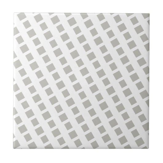 Ceramic Tile Grey & White Stripe Square タイル (正面)