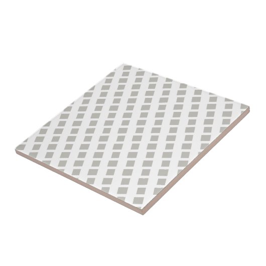 Ceramic Tile Grey & White Stripe Square タイル (側面)