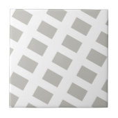 Ceramic Tile Grey & White Stripe Square タイル (正面)