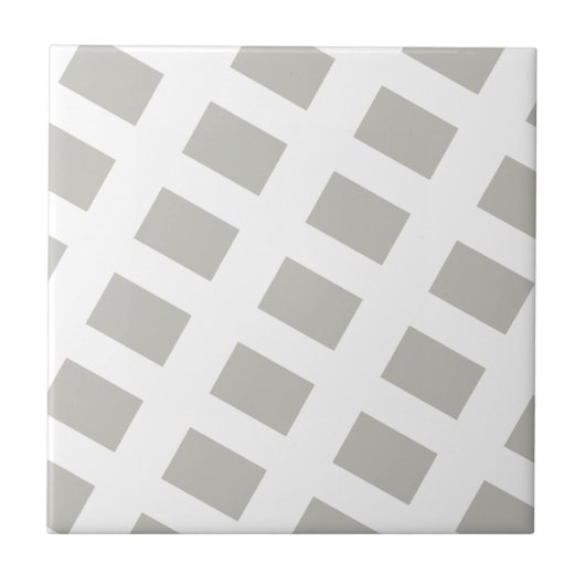 Ceramic Tile Grey & White Stripe Square タイル (正面)
