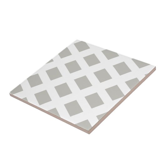 Ceramic Tile Grey & White Stripe Square タイル (側面)