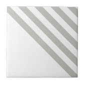 Ceramic Tile Grey & White Stripe Square タイル (正面)