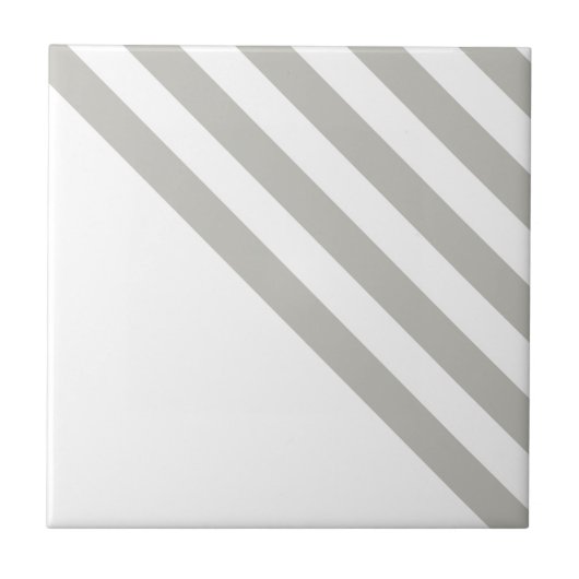Ceramic Tile Grey & White Stripe Square タイル (正面)