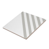 Ceramic Tile Grey & White Stripe Square タイル (側面)